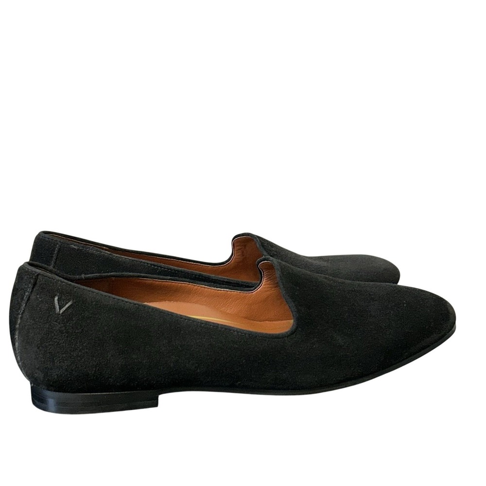 EUC Vionic Willa Slip-on Suede Flat Loafer Shoes Black Women's Sz 9.5 Comfort